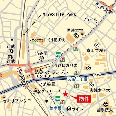 
									プラウドタワー渋谷 マップ