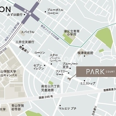 
									パークコート青山高樹町ザ タワーのロケーション